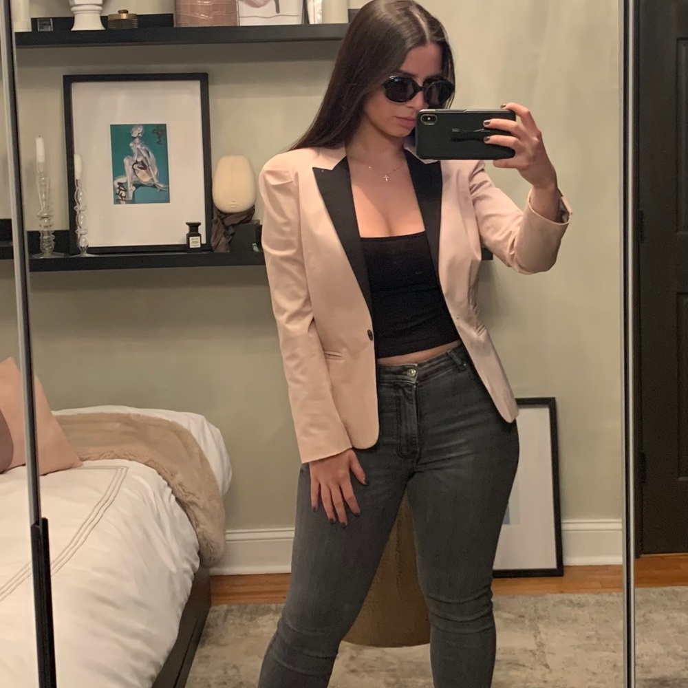 Tuxedo Jacket — Baby Pink